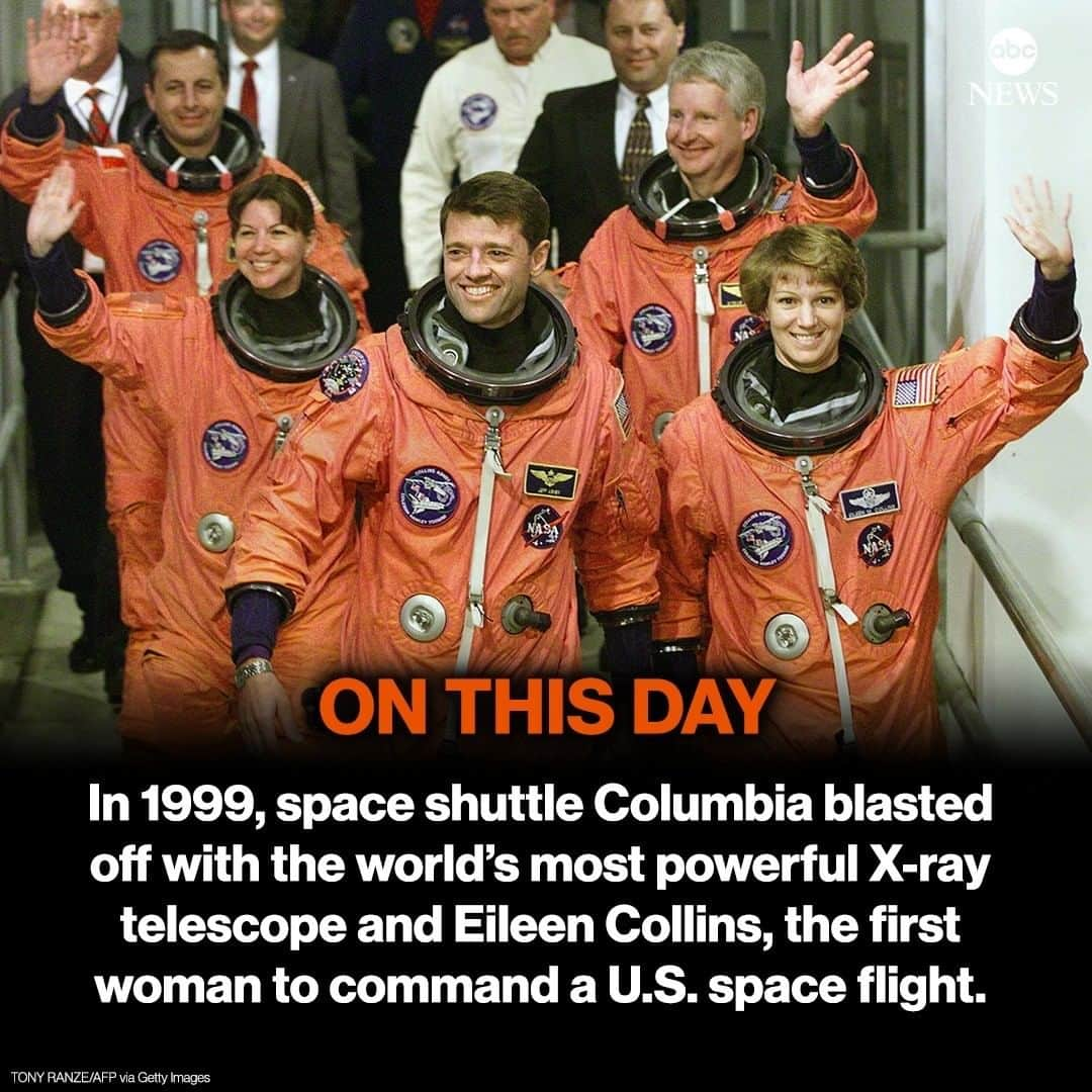 ABC Newsさんのインスタグラム写真 - (ABC NewsInstagram)「ON THIS DAY In 1999, space shuttle Columbia blasted off with Eileen Collins, the first woman to command a U.S. space flight. #space #spaceshuttle #eileencollins #womeninscience #onthisday」7月23日 21時13分 - abcnews