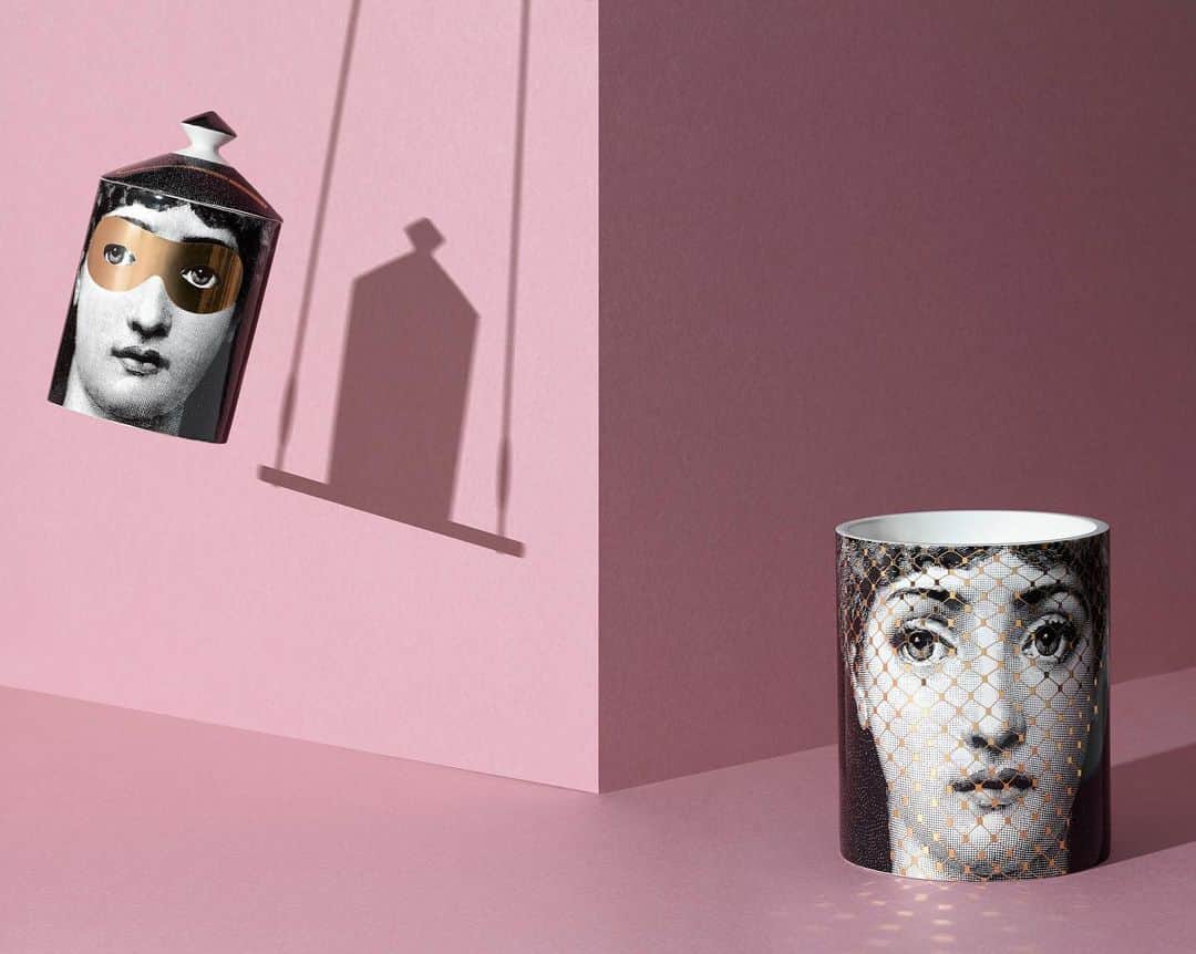 のインスタグラム：「New at Saks: @fornasettiofficial candles feature evocative fragrances in vessels decorated by the iconic artist Piero Fornasetti. #SaksBeauty」