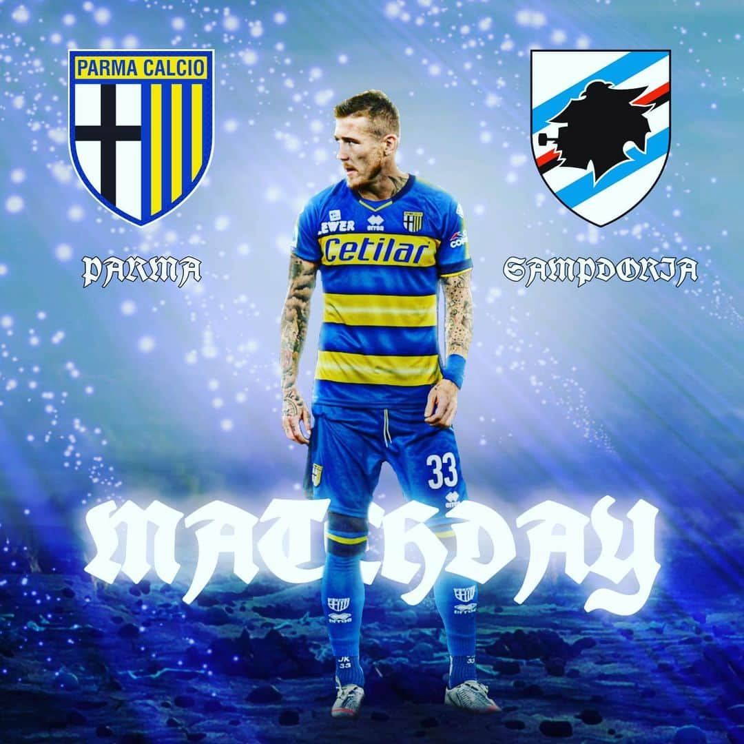 ユライ・クツカのインスタグラム：「let’s go 👊👊👊@parmacalcio1913 vs @sampdoria ✍️ 👉@mattdzn_」