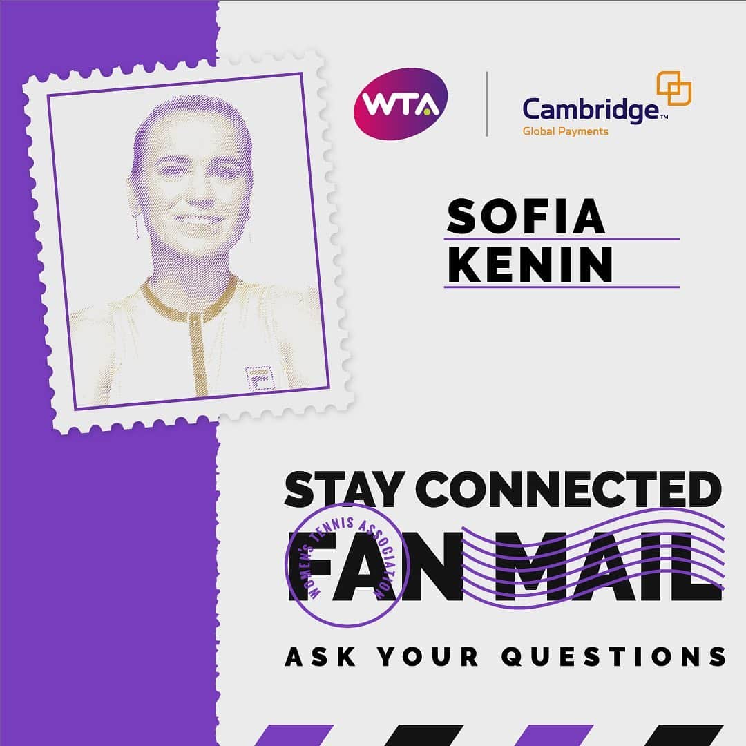 WTA（女子テニス協会）さんのインスタグラム写真 - (WTA（女子テニス協会）Instagram)「Have a question for Grand Slam champion @sofia.kenin? Drop it in the comments and she might answer yours! 📫 Presented by Cambridge Global Payments.」7月19日 23時42分 - wta