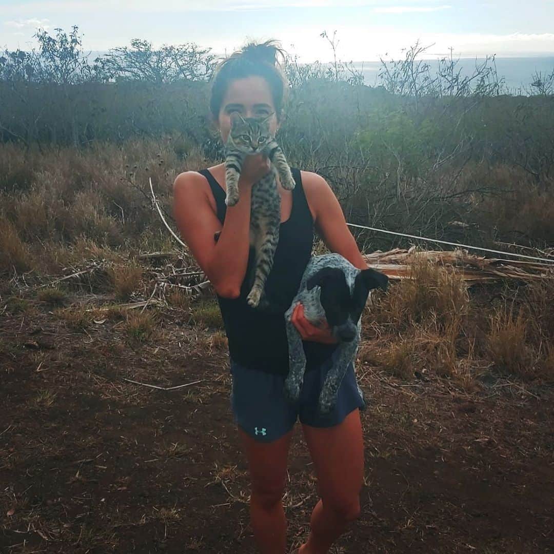 マヤ アリーナのインスタグラム：「Hello. If you need me I will be in my happy place. Surrounded by animals 🐶 動物大好きすぎる💕」