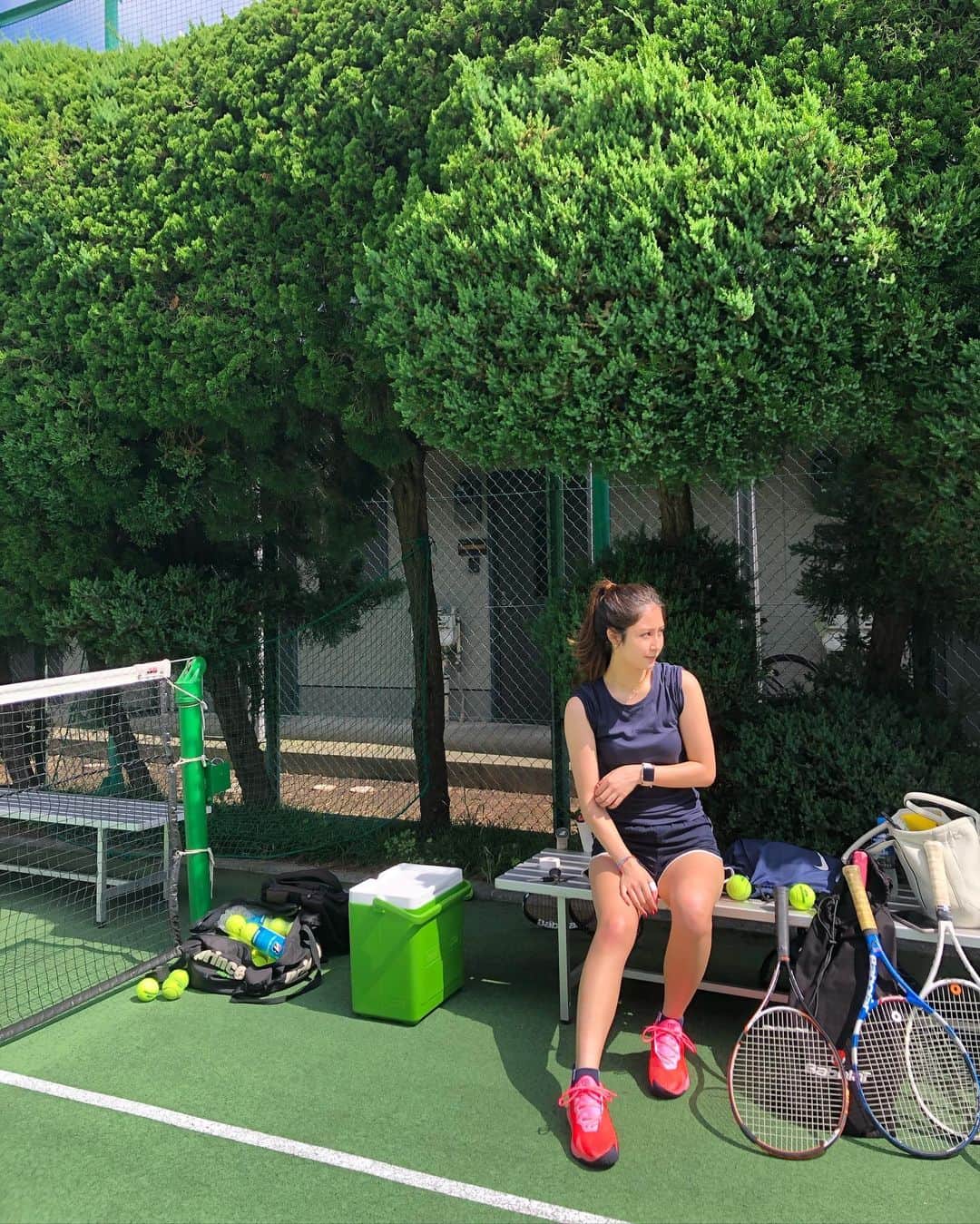 季葉さんのインスタグラム写真 - (季葉Instagram)「tennis makes me happy 🎾 にしても想像以上の暑さで顔が、、🤣」7月19日 16時29分 - kiwaofficial