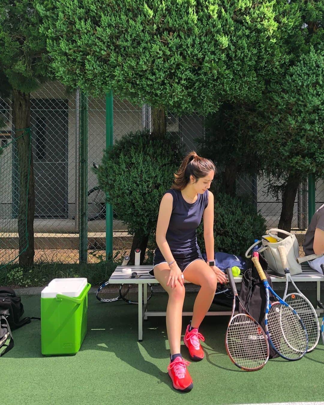 季葉さんのインスタグラム写真 - (季葉Instagram)「tennis makes me happy 🎾 にしても想像以上の暑さで顔が、、🤣」7月19日 16時29分 - kiwaofficial
