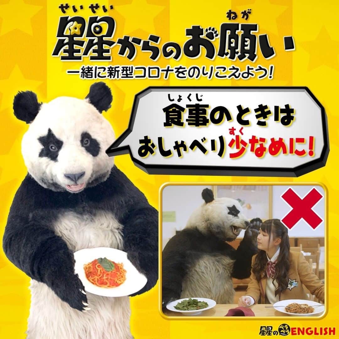 星星（セイセイ）さんのインスタグラム写真 - (星星（セイセイ）Instagram)「#星星からのお願い🐼🙏🌟  . #食事🍽の時はおしゃべり少なめに！ #しょくじ🍽のときは、おしゃべりすくなめに！ . #星星 #panda #pandagram #パンダ好きな人と繋がりたい  #ZIP!」7月19日 17時32分 - seisei_panda