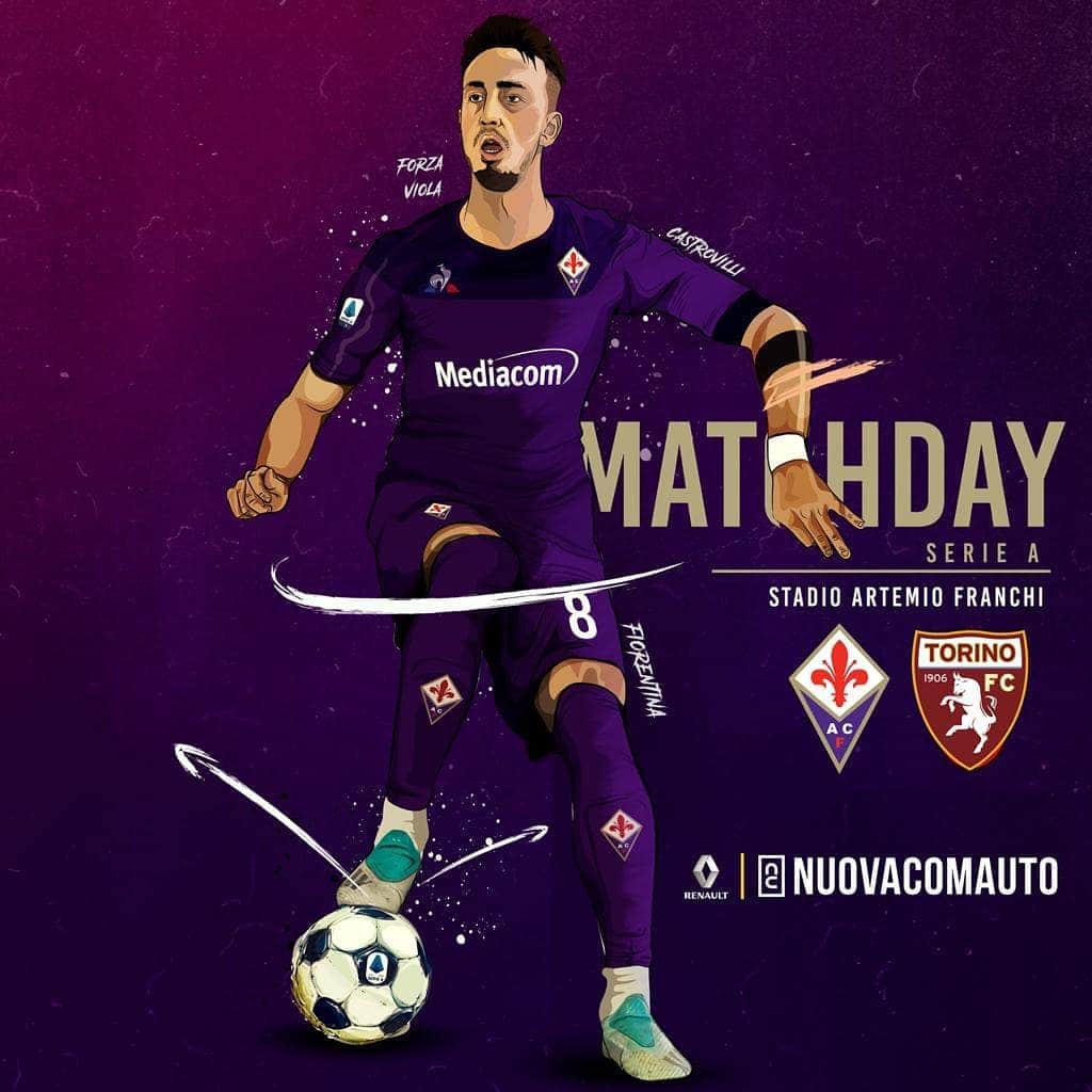 ACFフィオレンティーナさんのインスタグラム写真 - (ACFフィオレンティーナInstagram)「⚜️ MATCH DAY ⚜️  🤩 ARE YOU READY? 💪 🆚 TORINO ⏰ 19:30 CEST 🏟 Stadio Franchi Firenze  #ViolaArt by @el_falso9 🎨  Powered by @nuovacomauto  #ForzaViola 💜 #Fiorentina #FiorentinaTorino #ACFFiorentina #SerieA @elcastro10」7月19日 17時56分 - acffiorentina