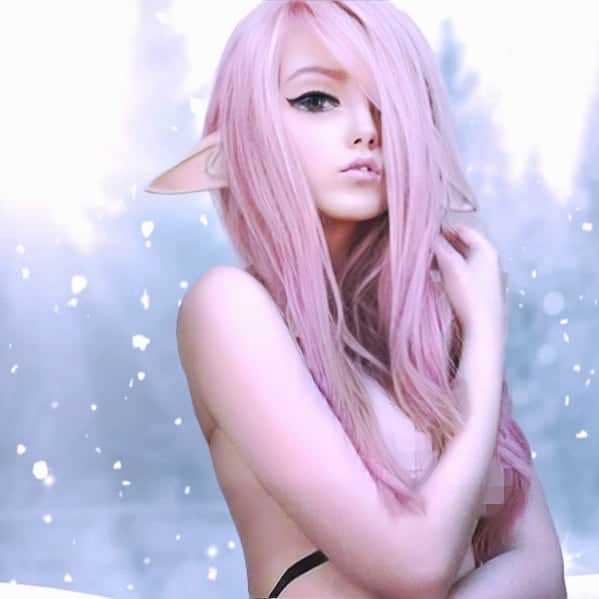 Saiのインスタグラム：「Snow elf  (Revamped)  . . . #pink #elf #snow #snowelf #art」