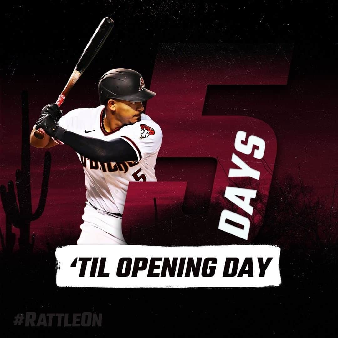 アリゾナ・ダイヤモンドバックスさんのインスタグラム写真 - (アリゾナ・ダイヤモンドバックスInstagram)「🖐️ days to go. #RattleOn」7月20日 1時01分 - dbacks