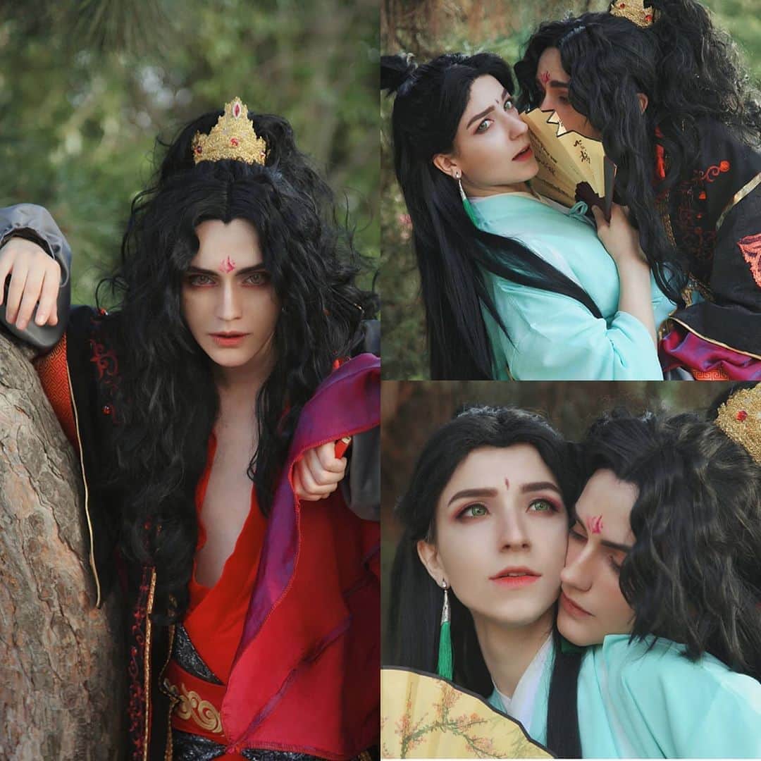 Gesha Petrovichのインスタグラム：「Finally totally recovered and ready to work) Actually soon open OnlyFans 😏 🐕Scum villain self saving system 🥒 Shizun by @cain_reliant Me as Luo Binghe Wig by @geshacos」