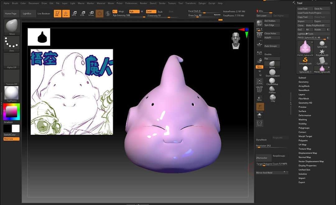 RB Silvaのインスタグラム：「Blocagem com base em um esboço que fiz há algum tempo. Embora extremamente novo na modelagem 3D, estou gostando do resultado e a longo prazo serei capaz de trabalhar em peças incríveis, do esboço a peça pronta. Ter uma peça (colecionável) com meu traço sempre foi algo que sonhei e que até o momento não rolou convite. Começar a engatinhar nessa área não é só com o propósito de fazer uma peça como meu traço, é algo que também quero levar a sério como profissão. Mas calma!, quadrinhos continuará a ser a minha área de atuação principal. Não espere convites, faça seu caminho, prove a si mesmo de que é capaz de ser e fazer o que quiser! 💛」