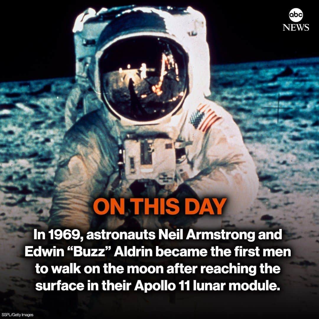 ABC Newsさんのインスタグラム写真 - (ABC NewsInstagram)「ON THIS DAY: In 1969, astronauts Neil Armstrong and Edwin “Buzz” Aldrin became the first men to walk on the moon after reaching the surface in their Apollo 11 lunar module. #moonlanding #nasa #astronauts #onthisday #history #space #apollo11 #buzzaldrin #neilarmstrong」7月20日 18時10分 - abcnews