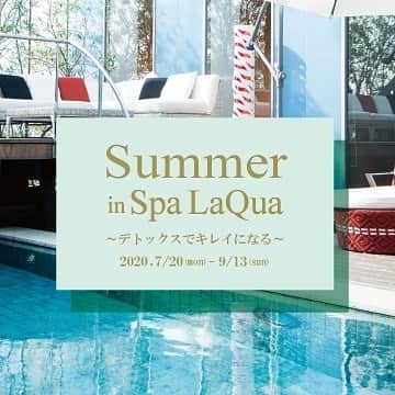 スパ ラクーア公式のインスタグラム：「. 【リゾート気分を満喫しながらデトックス🌴】 . スパ ラクーアでは、本日から9/13(日)まで『Summer in Spa LaQua～デトックスでキレイになる～』を開催いたします！ . 館内の飲食店では、今が旬の「夏野菜」を使用したメニューをご用意🍅“夏野菜のフォー”や“夏野菜の冷やしとろろうどん”など、夏バテ予防や余分な水分・毒素の排出が期待できる、美味しくてからだに嬉しいメニューをお楽しみください🍆 . エステ&リラクゼーションサロンでは、「デトックス」をテーマにしたメニューが登場。今年は短時間で気軽に施術を楽しめる“ショートデトックスコース”もご用意しました！今までお時間やご予算の関係でエステを受けてこられなかった方も、これから本格化する夏に向けてぜひ心もからだもほぐしてください🌼 . その他館内では、お手元から海外リゾートを感じていただけるように海外版ことりっぷ( @cotrip_official ) 冊子やこの時期限定のリゾートをイメージしたお花の装飾、アロマなどをご用意🌺 . スパ ラクーアでリゾート気分を味わいながら、心とからだの調子を整えキレイを目指しましょう💡 .  #スパラクーア  #スパ  #ラクーア #温泉 #サウナ #岩盤浴 #夏 #梅雨明け #デトックス #夏野菜 #リゾート #健康 #美容」