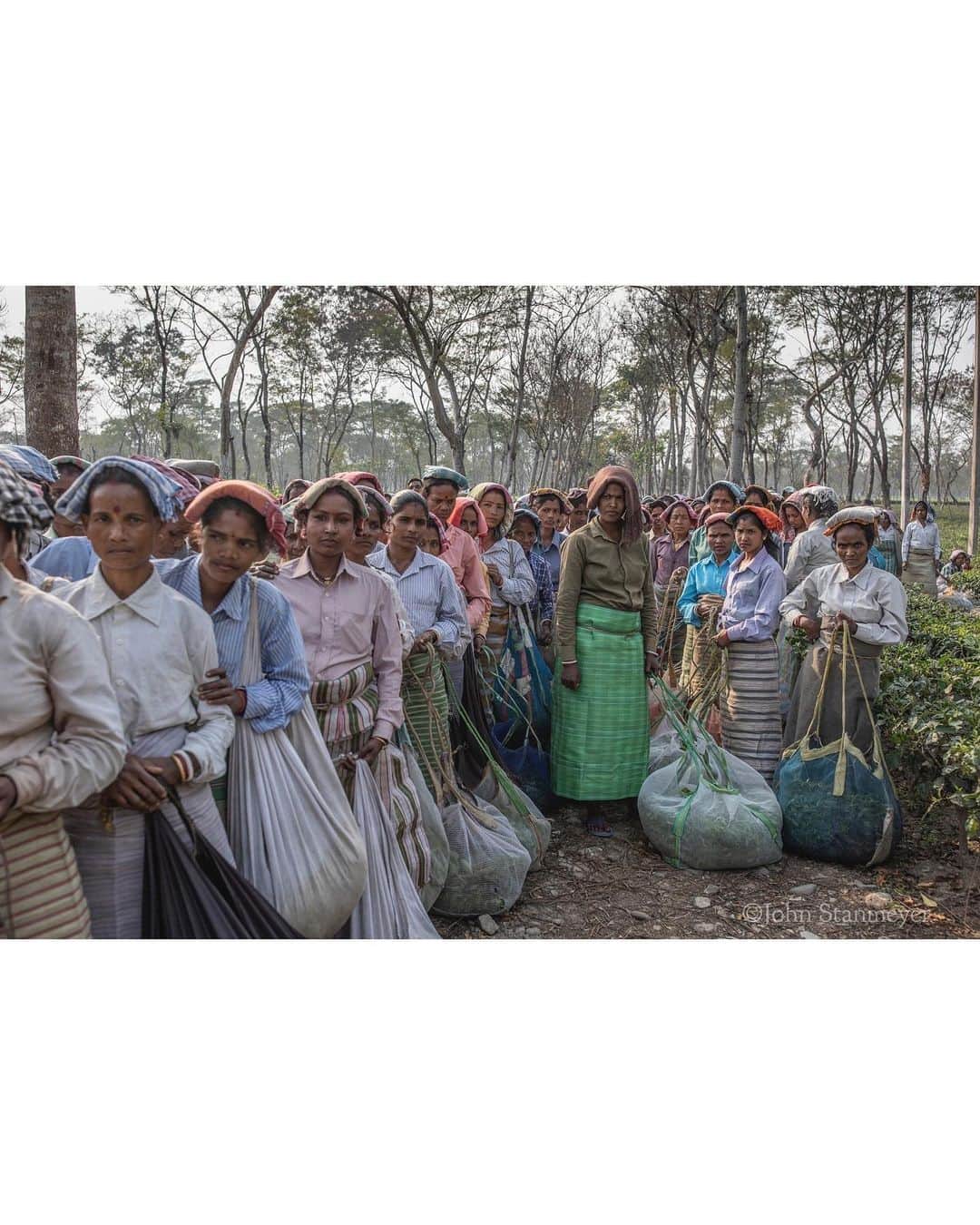 ジョン・スタンメイヤーさんのインスタグラム写真 - (ジョン・スタンメイヤーInstagram)「Swipe ~ Women wait to weigh freshly picked tea leaves they picked at a tea plantation in West Bengal, India. Working 8-10 hours, six days a week, plucking of tea leaves is done almost always by women. Called pluckers, each woman earns roughly 172 rupees ($2.40 USD) per day, or 3000 rupees ($42 USD) a month with bonus payments during first blush of tea harvesting season. Personal note: Whenever sipping a cup of tea, give thanks to the kind ladies who pluck the leaves… ⠀⠀⠀⠀⠀⠀⠀⠀ India’s Daunting Challenge: There’s Water Everywhere, And Nowhere - Chapter 8 of the @outofedenwalk, my latest story in the August 2020 issue of @natgeo magazine, now online (link in my Instagram bio). Print edition arrives on newsstands and in your mailboxes July 23rd. ⠀⠀⠀⠀⠀⠀⠀⠀ @natgeo @outofedenwalk #walkingindia #edenwalk #india #westbengal #tea #teaplantation #teapickers #teapluckers #women #labor #womenlabor」7月20日 13時13分 - johnstanmeyer