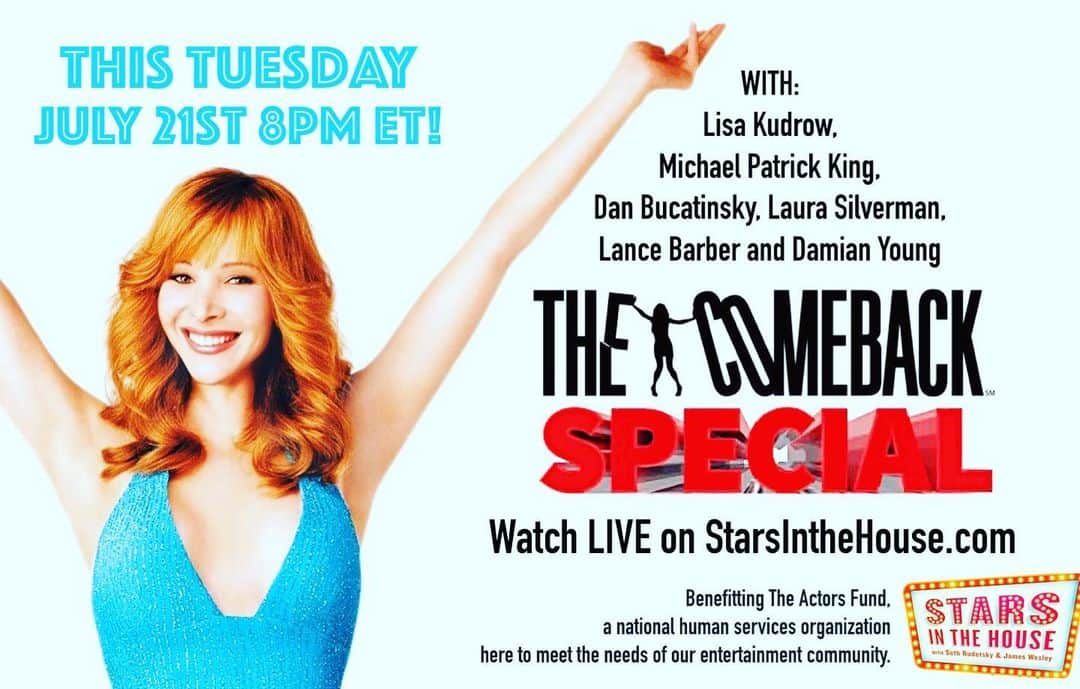 ダン・ブカティンスキーさんのインスタグラム写真 - (ダン・ブカティンスキーInstagram)「@thecomebackhbo fans!  Tomorrow Tues 7/21 a #Comeback reunion @starsinthehouse benefitting @theactorsfund !  8p/EST 5p/PST. #valeriecherish」7月21日 3時00分 - danbucatinsky