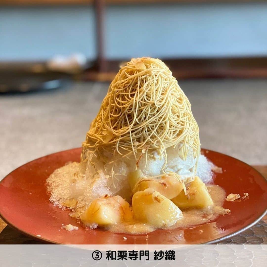 UWASAさんのインスタグラム写真 - (UWASAInstagram)「. ①無碍山房 ☞ミシュランの三ツ星も獲得している京都の老舗料亭「菊乃井」がプロデュースしたお店🌟栗・クルミ・アーモンドが乗った濃厚マロンペーストがたまらない一品💗 [photo by:@yumi.imi] ＊ ②マールブランシュ ☞京都土産として有名なお濃茶ラングドシャ「茶の菓」で人気のマールブランシュ🍵初雪のようにきめ細やかに削った氷に、特製モンブラン蜜とモンブランクリームをたっぷりとトッピング✨ [photo by:@naka10mo] ＊ ③和栗専門 紗織 ☞細さ1mmという繊細さが特徴の錦糸モンブラン専門店🌰なんと桃丸ごと1個分の果肉に桃のソースがからめてあり、和栗のコクのある風味と桃のみずみずしい甘みとマッチします🍑 [photo by:@nahoko6248] ＊ ④京氷菓 つらら ☞口当たりなめらかで美味しいかき氷の専門店🍧定番メニューはもちろん季節の限定メニューもバリエーション豊富で、秋にはモンブランかき氷が出ているんだとか🌟 [photo by:@mie_nakajima] ＊ <<✏️=========================>> グルメに関する素敵なお写真を 厳選してご紹介しています📷🌈 【 @uwasa_gourmet 】 or 【 #uwasa 】 をタグ付けであなたの投稿が Instagramや記事で紹介されちゃうかも👀🎉 皆さんの素敵なご投稿お待ちしています🌸 <<=========================🔎>> ＊ #モンブランかき氷 #モンブラン #かき氷 #京都カフェ巡り #京都スイーツ #京都グルメ #京都旅行 #京都カフェ #無碍山房 #マールブランシュ #紗織 #京氷菓つらら #カキ氷 #かき氷巡り #かきごおりすと #かきごーらー #かき氷マニア #かき氷好きな人と繋がりたい #かき氷部 #モンブランタルト #モンブランケーキ #京都かき氷 #カフェ #カフェ部 #カフェ巡り #カフェ好きな人と繋がりたい #スイーツ部 #スイーツ巡り #スイーツ好きな人とつながりたい」7月20日 19時00分 - joshime_gourmet