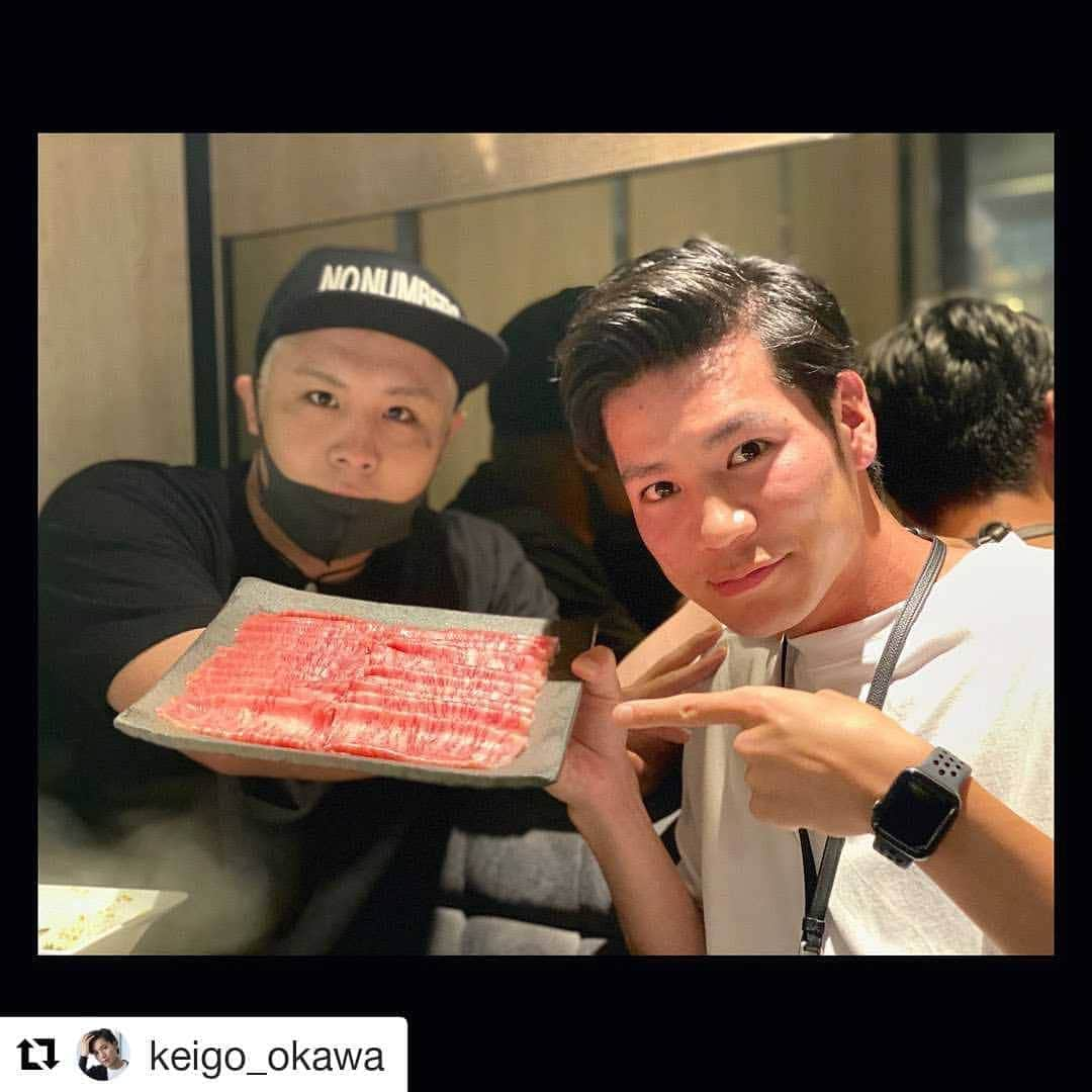 小澤海斗さんのインスタグラム写真 - (小澤海斗Instagram)「最高でした😋🍴  #Repost @keigo_okawa (@get_repost) ・・・ . 海斗 @kik04270427 と 美味しいお肉を食べてきました😁🍖 . . . #k_1wgp#格闘家#小澤海斗 #しゃぶしゃぶ#お肉#俳優#さいくぅー #🍖」7月20日 19時21分 - kik04270427