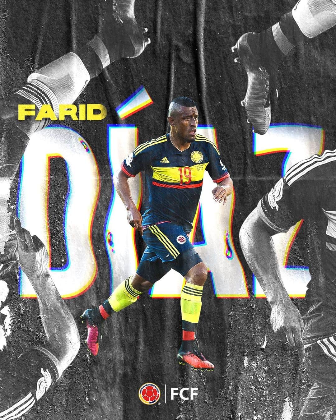 サッカー コロンビア代表チームのインスタグラム：「¡ Felices 3⃣7⃣ @farid_diaz19 !   Esperamos que este nuevo año esté lleno de alegría, emociones y mucho fútbol. ¡Un abrazo de gol 🤗!」