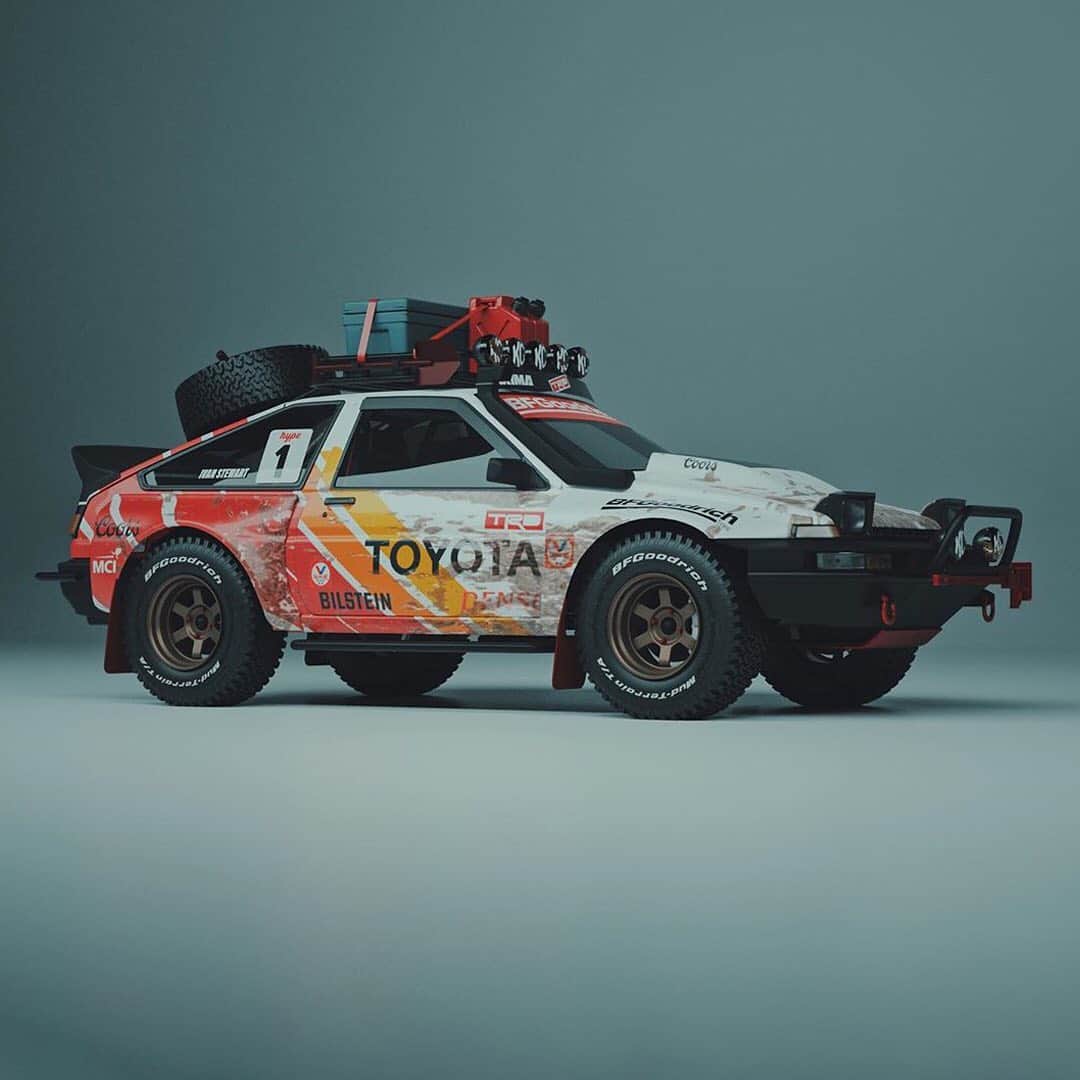 HYPEBEASTさんのインスタグラム写真 - (HYPEBEASTInstagram)「@hypebeastcarclub: This is what a "Pandemic" off-road @toyota AE86 could look like. Digital car tuner/car enthusiast @track_hype rendered this off-road beast by taking the classic Toyota and combining the ruggedness of a 4×4 off-roader in the form of large beefy tires, a roof rack with supplies, a duckbill rear spoiler, and also adds the classic four-color Toyota Racing livery — the same one from Ivan “Ironman” Stewart’s Toyota Baja Trophy Truck. Click the link in bio for more info.⁠⠀ Photo: track_hype」7月20日 22時33分 - hypebeast