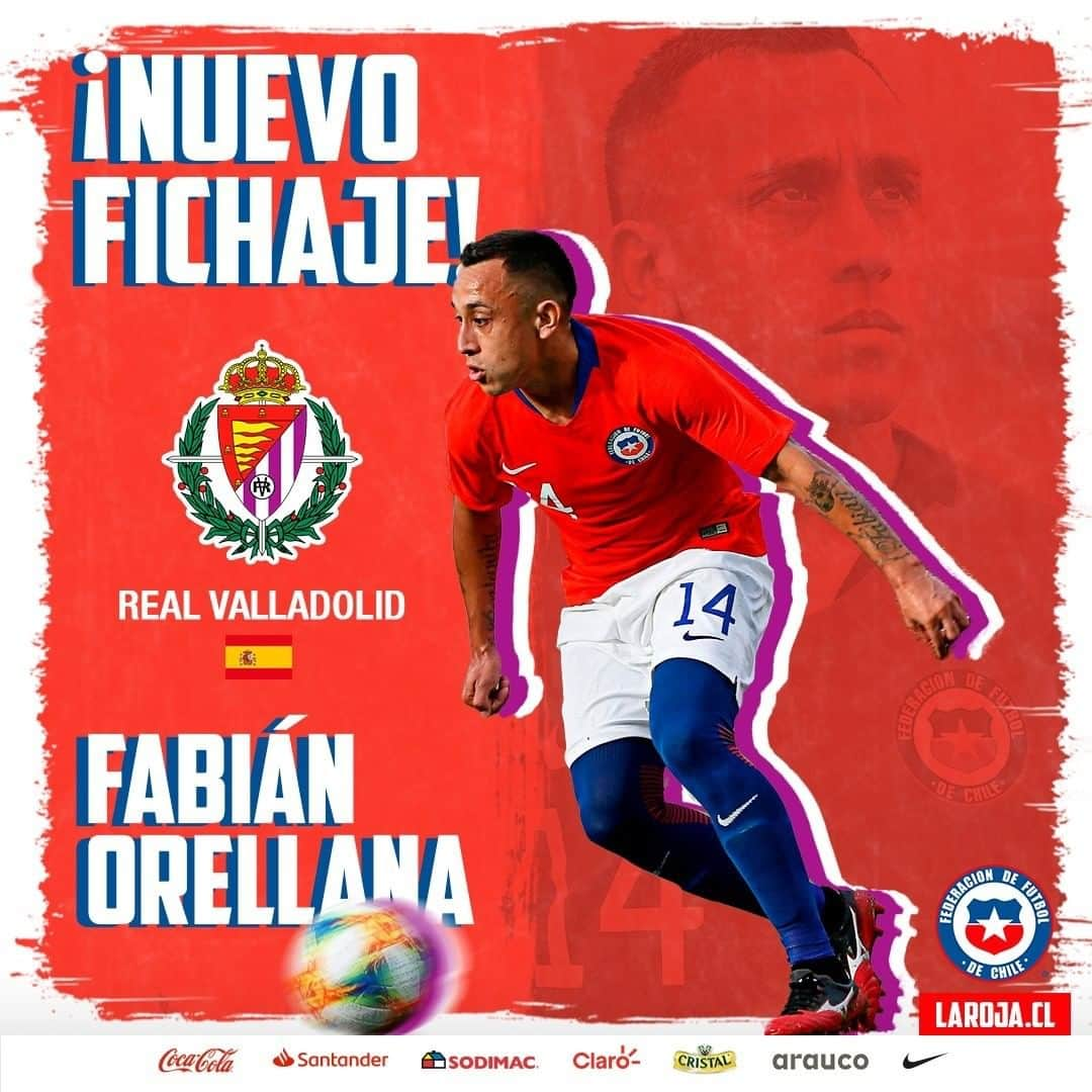 サッカーチリ代表チームさんのインスタグラム写真 - (サッカーチリ代表チームInstagram)「🆗🙋‍♂ Fichaje confirmado‼  Un nuevo paso en España para @fabianorellanaoficial   ▶ @realvalladolid   Mucho éxito Fabián 💪👏👏  #Chile #LaRoja #Valladolid #Orellana」7月20日 22時47分 - laroja