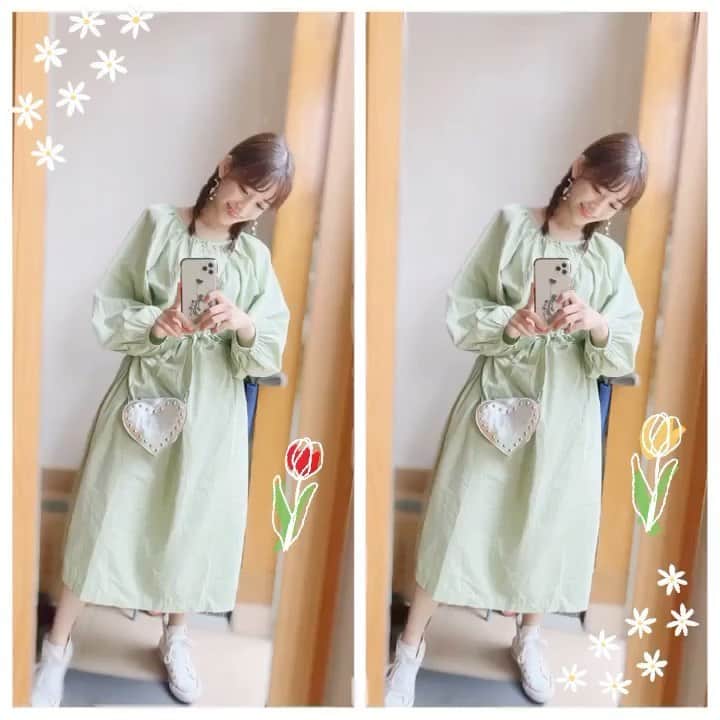 のインスタグラム：「. . みなさんおかわりないですか？ . .  おばあちゃんに雨の日だからか カッパ着てきたの？って言われちゃいましたꪔ̤̮ かわいいワンピース👗 間違い探しじゃないよっ✨  @_ruruofficial_」