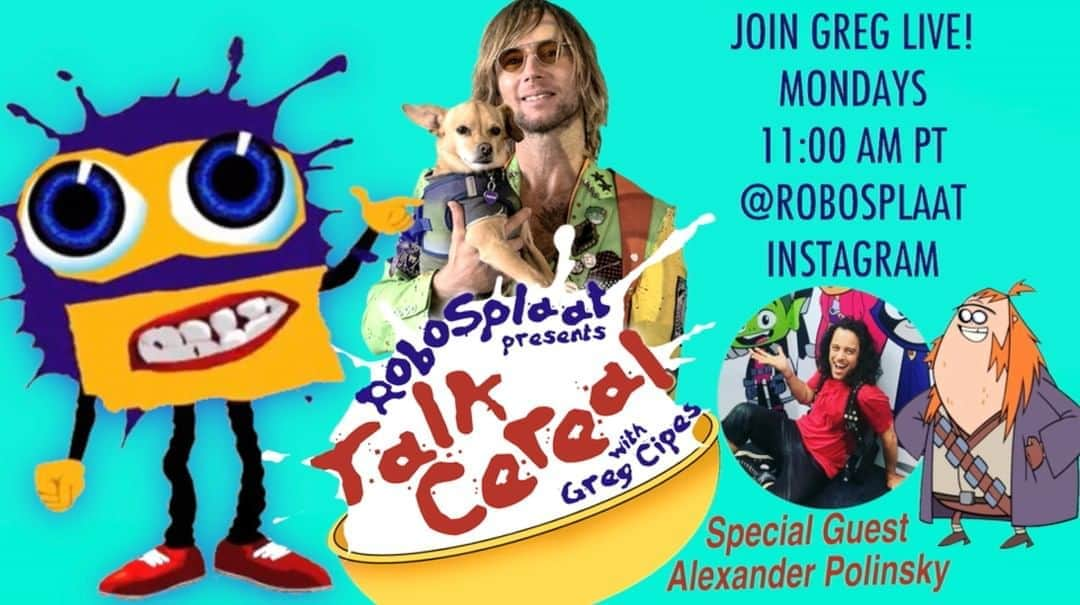 グレッグ・サイプスさんのインスタグラム写真 - (グレッグ・サイプスInstagram)「📺 TODAY at 11am PST! Join Greg LIVE for Talk Cereal 🥄 with @GregCipes & special guest @AlexanderPolinsky #ControlFreak #TeenTitansGo 🙌 presented by @RoboSplaat ! Don't miss it! 11am PST at the @RoboSplaat instagram! #talkcereal!! #splaat #beastboy #michelangelo #cartoons #klaskycsupo 💚 photo by @mina.happy320」7月20日 23時40分 - gregcipes