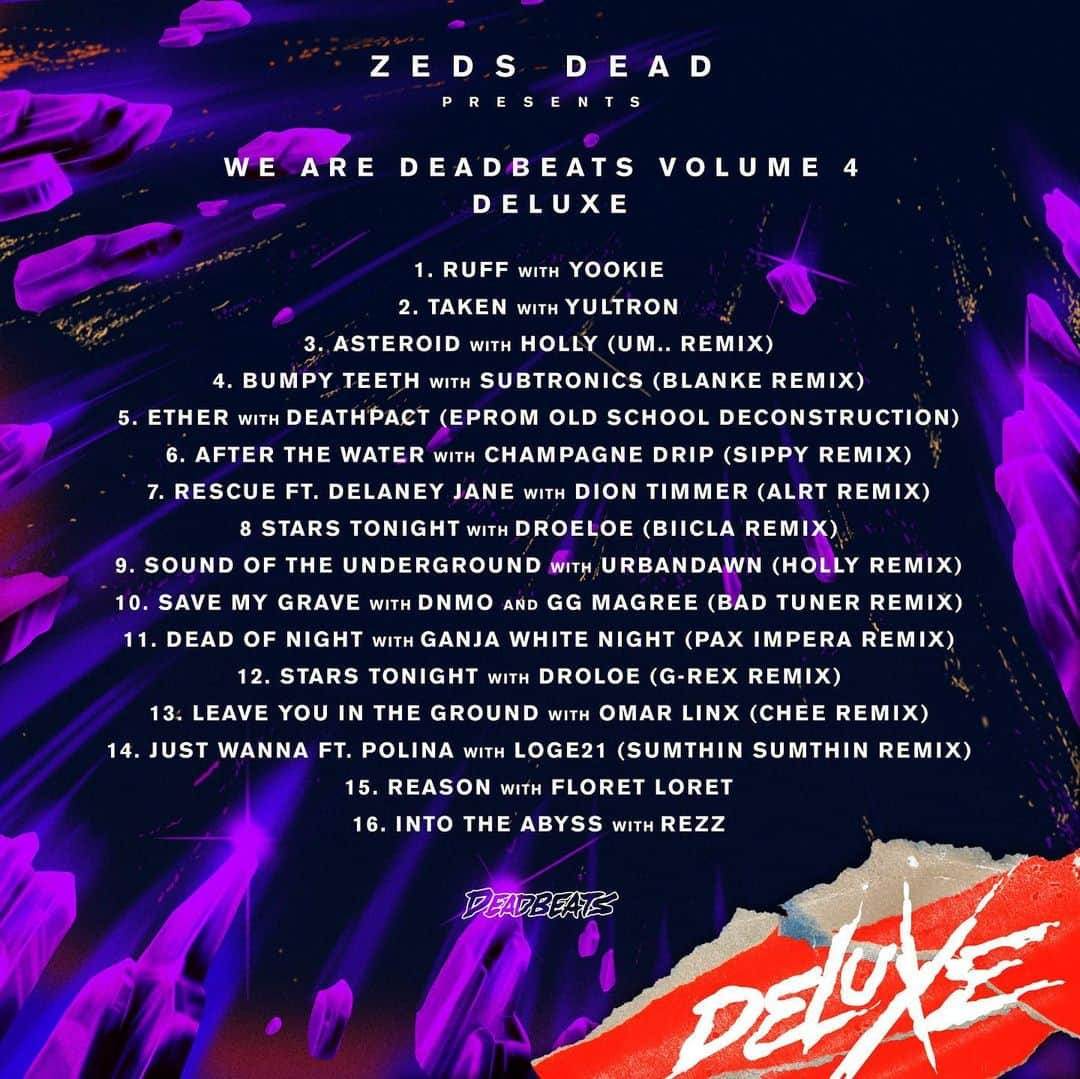 Zeds Deadさんのインスタグラム写真 - (Zeds DeadInstagram)「The DELUXE edition of We Are Deadbeats Vol. 4 is out this Friday. Check out Eprom’s Old School Deconstruction of “Ether” and pre-save the full LP now at https://deadbeats.lnk.to/WeAreDeadbeats4DLX (link in bio)」7月21日 1時32分 - zedsdead