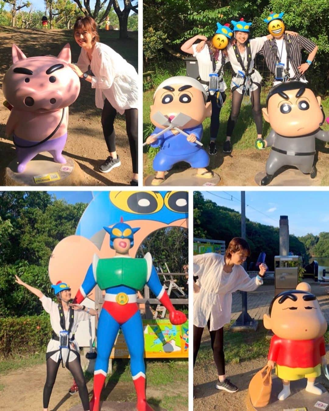 寺島茉里さんのインスタグラム写真 - (寺島茉里Instagram)「. 🚙 …日帰り淡路島レポ⓸ . #ニジゲンノモリ にある #クレヨンしんちゃん アドベンチャーパークへ🏃🏻‍♀️ . まずは一番楽しみにしてた 『チャレンジ!アクション仮面飛行隊!』 225mと140mの2本のジップライン☁️ . ジップライン初挑戦で ちょっとドキドキしたけど 大自然の中 空飛んでる気分で めっちゃ楽しかったです😆 . アクション仮面のヘルメットが なによりテンション上がった💗笑 . . そのあとは 『アッパレ!戦国大冒険!』 巨大アスレチックに行ったよ🧗🏻‍♀️ . 初 中 上級と3層になってて いきなり上級コースに挑戦💨 . 綱渡り的な要素がほとんどで 全身でバランス取りながら 頭も使いながら頑張った😅笑 (言うまでもなく全身筋肉痛！) . 命綱ついてるから安心やけど 高所恐怖症の人はやばいかも💦 わたしは高い所好きやから めっちゃ楽しめました👍🏻 . . 体動かして思いっきり遊んで どれも遊び放題やから 時間が足りないくらい🕒 . オトナもコドモも同じくらい 楽しめる場所やと思う🤗 . もちろんここへ行く時は 必ず動きやすい服装で！👟 . 📍@nijigennomori . #淡路島 #日帰り旅 #夏旅 #淡路島レジャー #アクティビティ #家族旅行 #オトナ旅 #女子旅 #淡路島旅行 #淡路島観光 #ジップライン #巨大アスレチック #クレヨンしんちゃんアドベンチャーパーク」7月21日 12時03分 - tera___1224