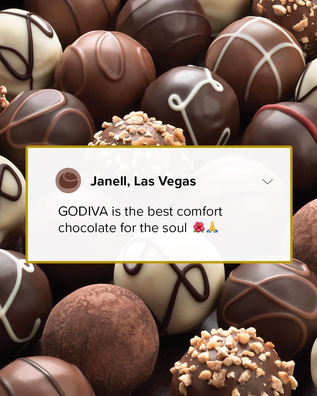 GODIVAさんのインスタグラム写真 - (GODIVAInstagram)「We LOVE hearing what you think of GODIVA! We're showing off some of our favorite mouth-watering social media comments. Double tap if you agree with Janell! 🥰」7月21日 4時14分 - godiva