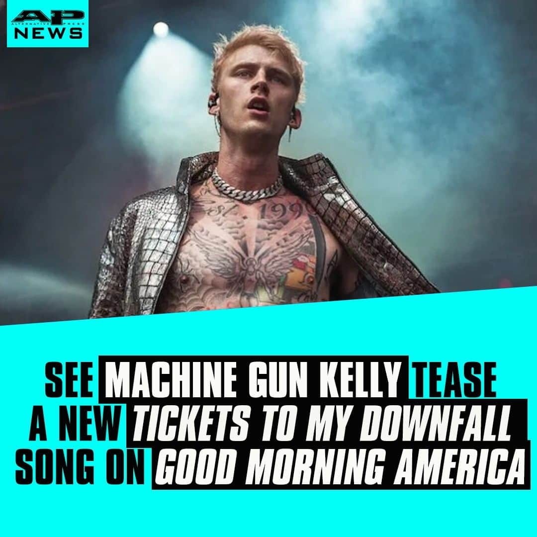 Alternative Pressさんのインスタグラム写真 - (Alternative PressInstagram)「WATCH: @machinegunkelly teased a new song from 'Tickets To My Downfall' with @travisbarker during his ‘@goodmorningamerica’ performance ⁠ LINK IN BIO⁠ .⁠ .⁠ .⁠ #machinegunkelly #mgk #travisbarker #ticketstomydownfall #goodmorningamerica #gma #alternativepress #altpress」7月21日 4時30分 - altpress