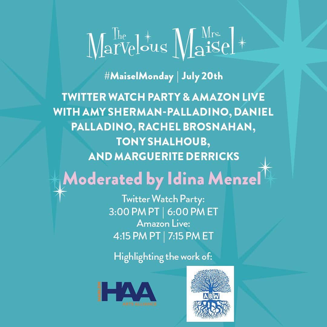 イディナ・メンゼルさんのインスタグラム写真 - (イディナ・メンゼルInstagram)「I’m chatting with @MaiselTV's @rachelbrosnahan, Tony Shalhoub, @margueritederricks, Amy-Sherman Palladino & Daniel Palladino today for #MaiselMonday! Be sure to join our Season 3, Ep. 8 Twitter Watch Party at 3PM PT & our live conversation at 4:15PM PT at the link in my story!」7月21日 5時57分 - idinamenzel
