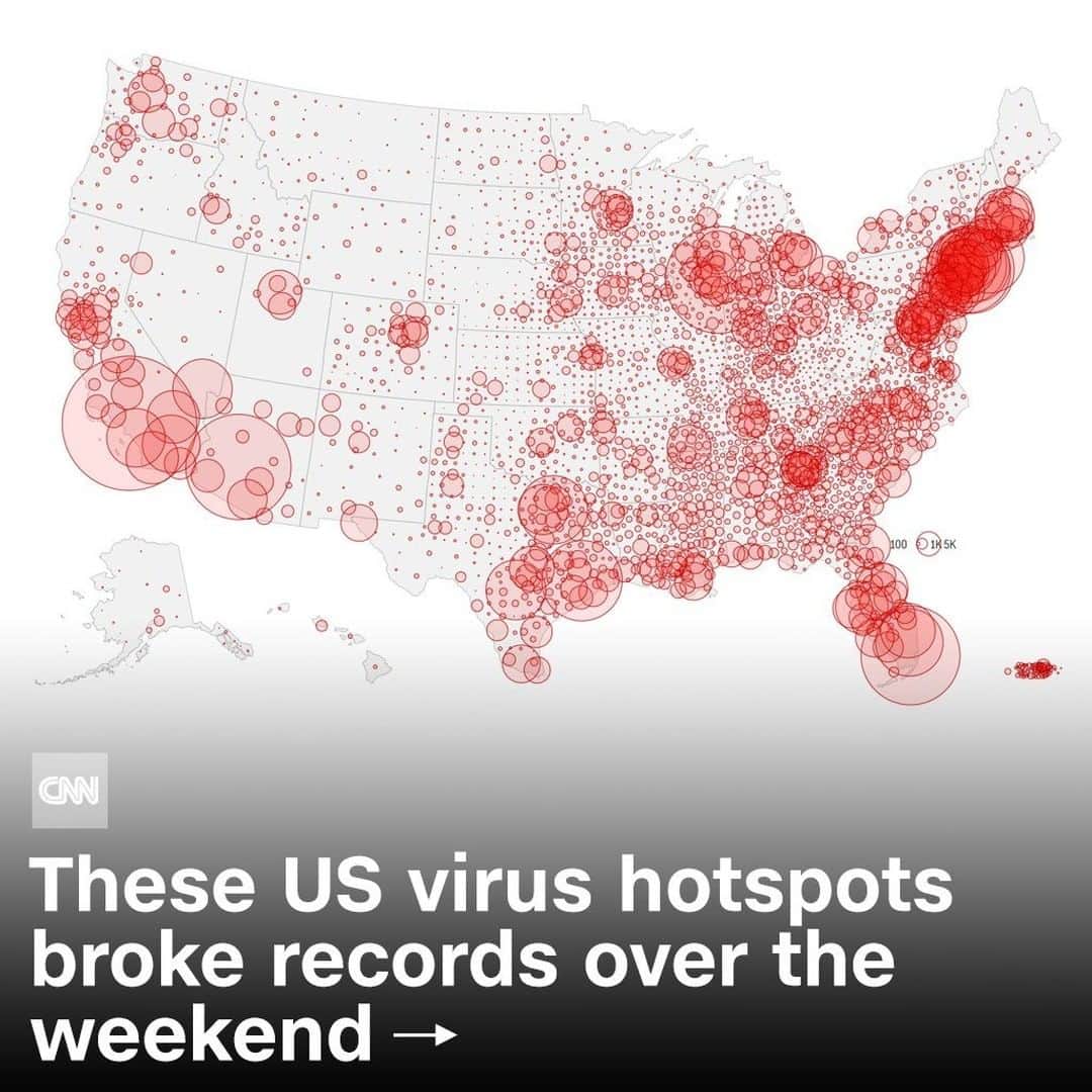 CNNさんのインスタグラム写真 - (CNNInstagram)「Some US states keep smashing unwanted Covid-19 records. "There is no question we are having a surge right now," said Adm. Brett Giroir, the US assistant secretary of health who's leading the Trump administration's Covid-19 testing efforts. Now, some local officials are reluctantly considering another shutdown. Swipe to see some of the hotspots dealing with a surge in cases, hospitalizations or deaths. (📸: Etienne Laurent/EPA-EFE/Shutterstock, Erik S Lesser/EPA-EFE/Shutterstock, Cheney Orr/Bloomberg via Getty Images and Walt Disney World Resort via Getty Images)」7月21日 6時08分 - cnn