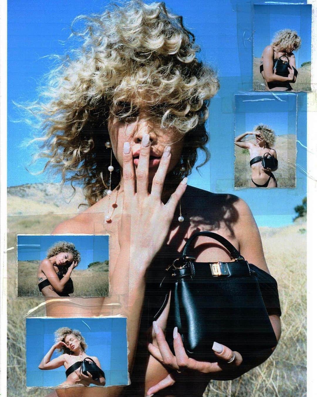 ジャスミン・サンダースさんのインスタグラム写真 - (ジャスミン・サンダースInstagram)「Naked and A Fendi 😮 @fendi @fisforfendi #FendiCaliforniaSky  Shot by @amalie_gassmann  Collage by @beebeardsworth」7月21日 7時49分 - goldenbarbie
