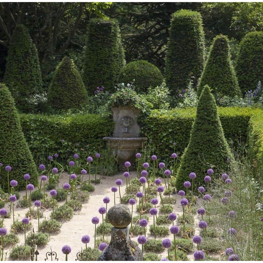のインスタグラム：「Jardin Aganpanthe 🌳💜🌳, designed by the brilliant landscape architect, Alexandre Thomas」