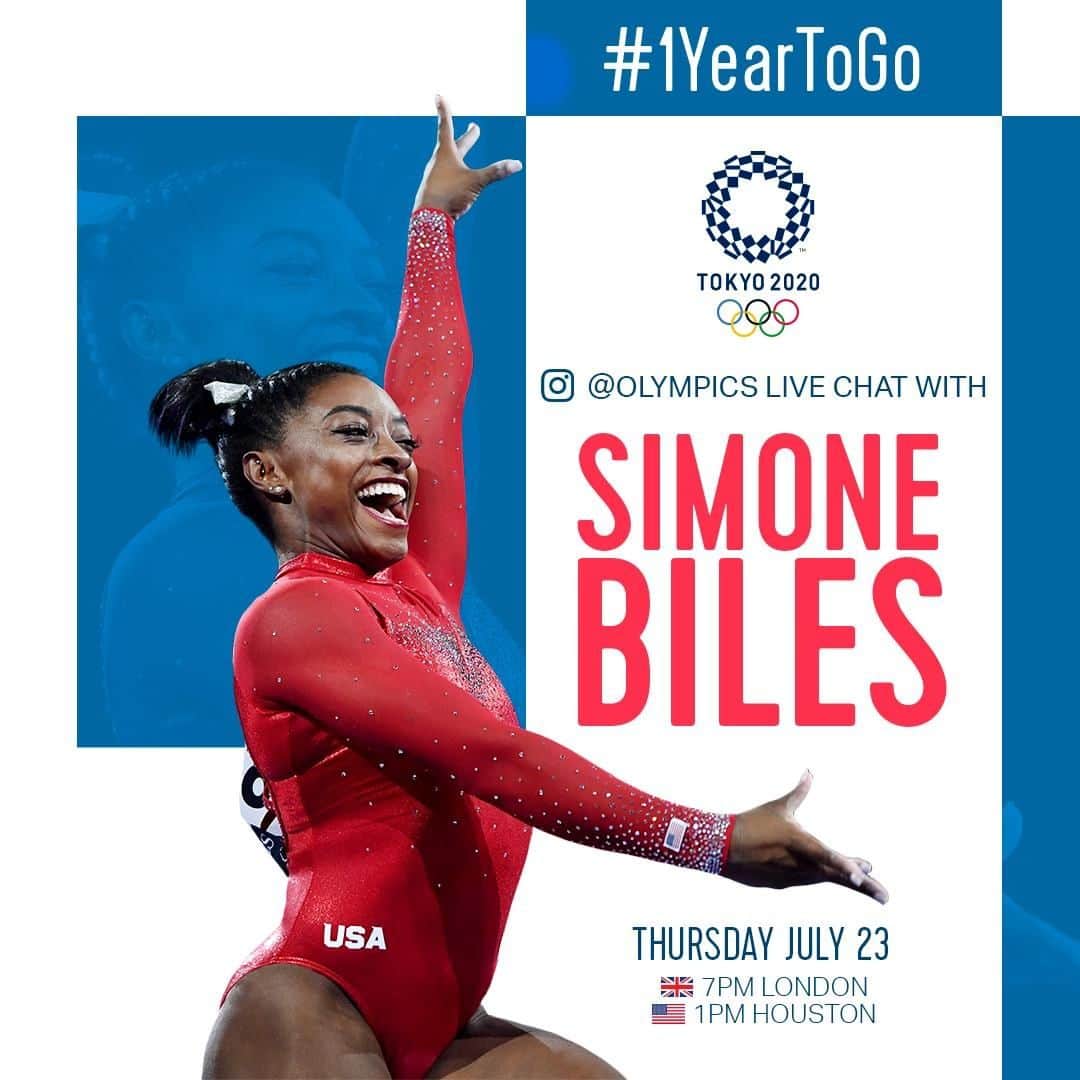 オリンピックさんのインスタグラム写真 - (オリンピックInstagram)「It's almost one year to go until @Tokyo2020!   To mark the occasion, join us right here as we speak live with the queen of gymnastics, the four-time Olympic Champion and 25-time World medallist, @SimoneBiles!  #1YearToGo #StrongerTogether @usagym @figymnastics」7月21日 21時59分 - olympics