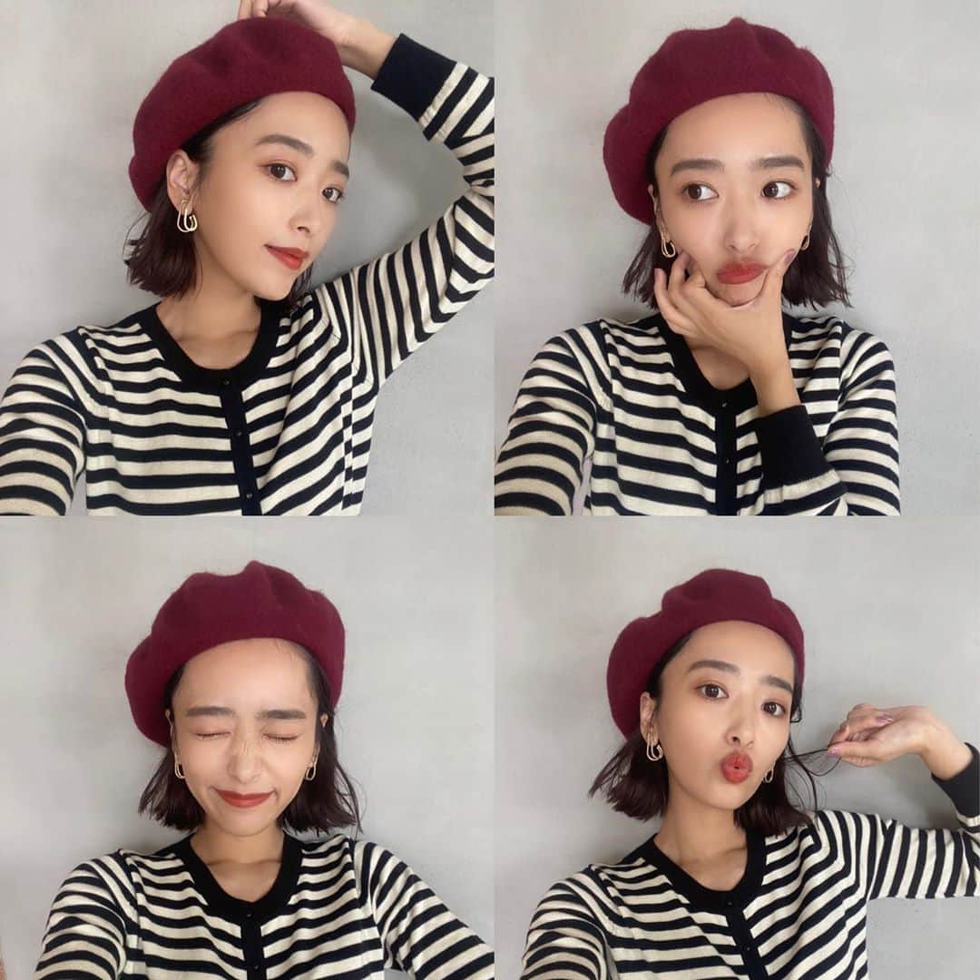 近藤千尋のインスタグラム：「もう秋冬の撮影📸❤️ 今回は　@royalparty_official  さんと コラボさせてもらいます🎶 可愛いスパムおにぎりにキュン🌼❤️ 冬は赤リップの季節ですな☺️☺️ サムと、とっしーは ハワイ気分🌺かわいい🤣」