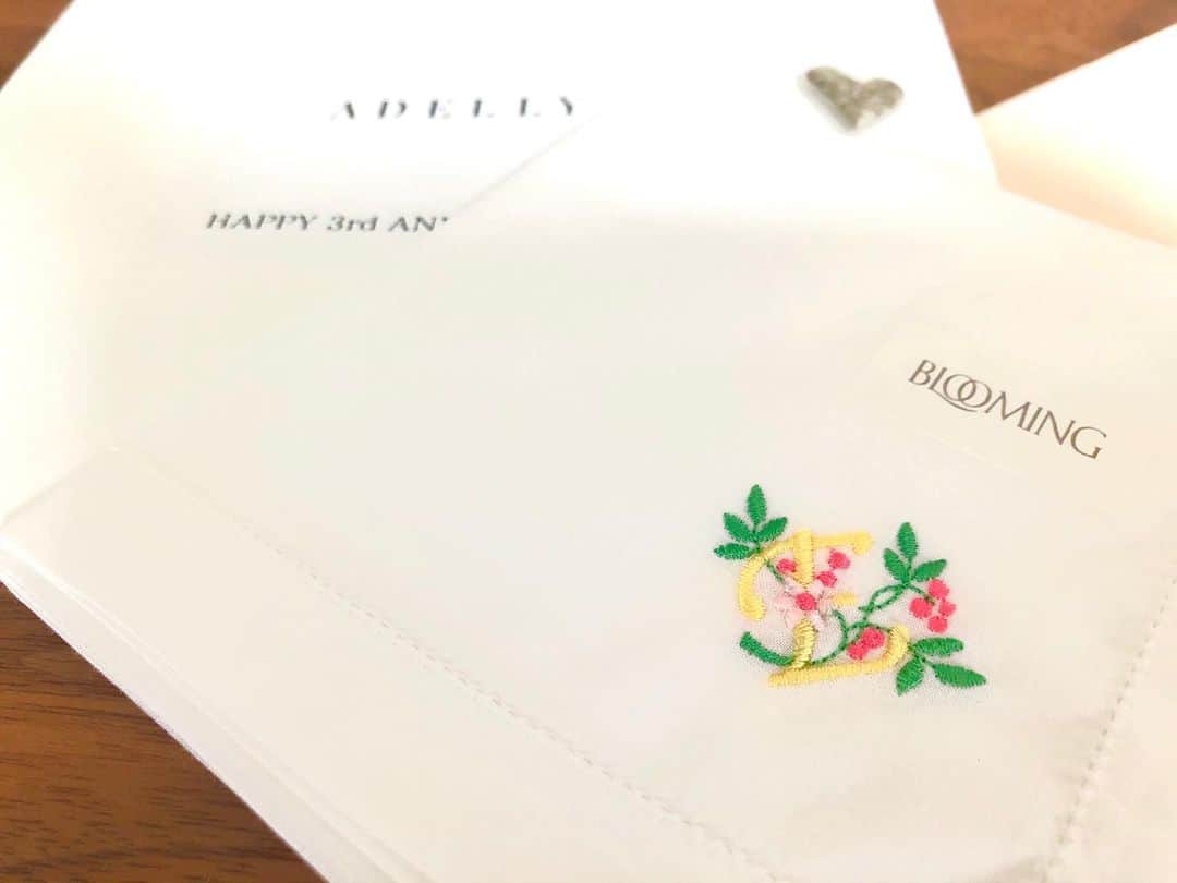 西木恵美里さんのインスタグラム写真 - (西木恵美里Instagram)「素敵すぎるお届けもの🎀  わたしの大好きなブランド @adelly.tokyo さんから ブランド3周年を記念してイニシャル入りのハンカチが届きました🥺💕 それも、手書きのお手紙入り！！  まだお出かけを全然できてなくて、お洋服なかなか着られていないのですが…😢  ブランドが更に好きになりました💕 早くオシャレしてお出かけしたいな〜👠」7月21日 14時17分 - kamiyaemily