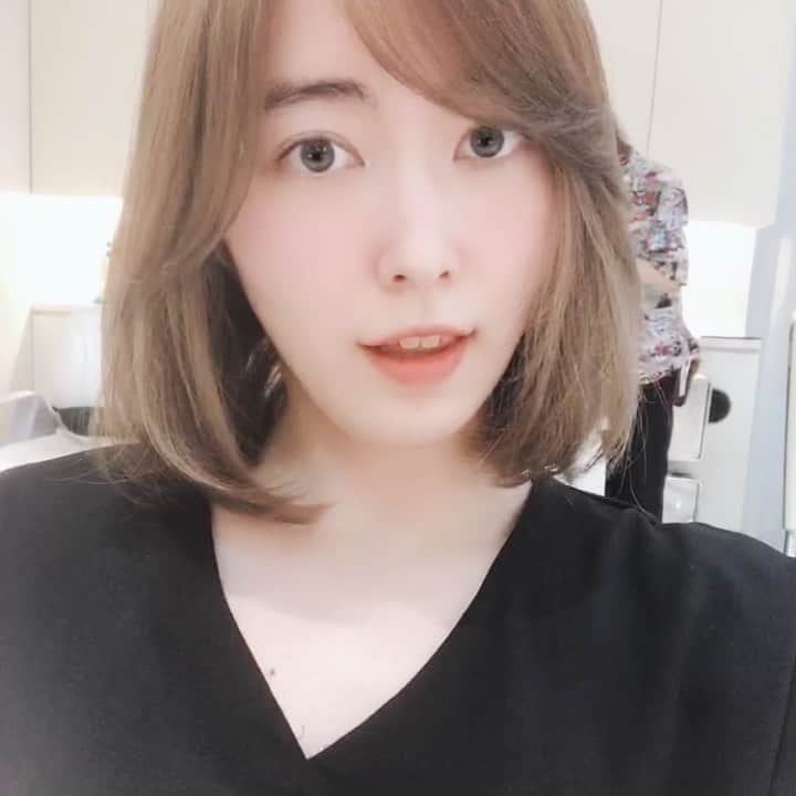 のインスタグラム：「ヘアカット後💇‍♀️💕 #after #ボブ #haircut #hairstyle #内巻き #love #💇‍♀️」