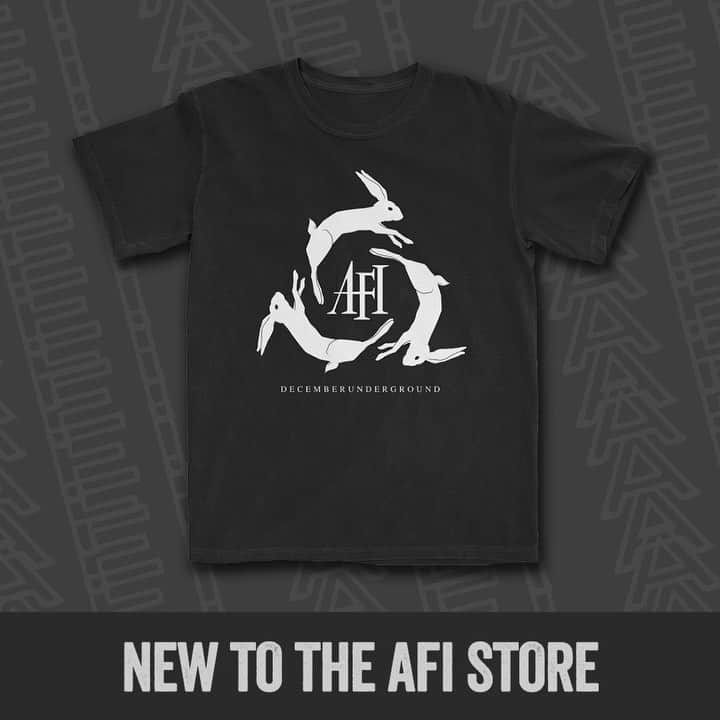 AFIのインスタグラム：「New (and old) merch available now. 🐇 Link in bio.」