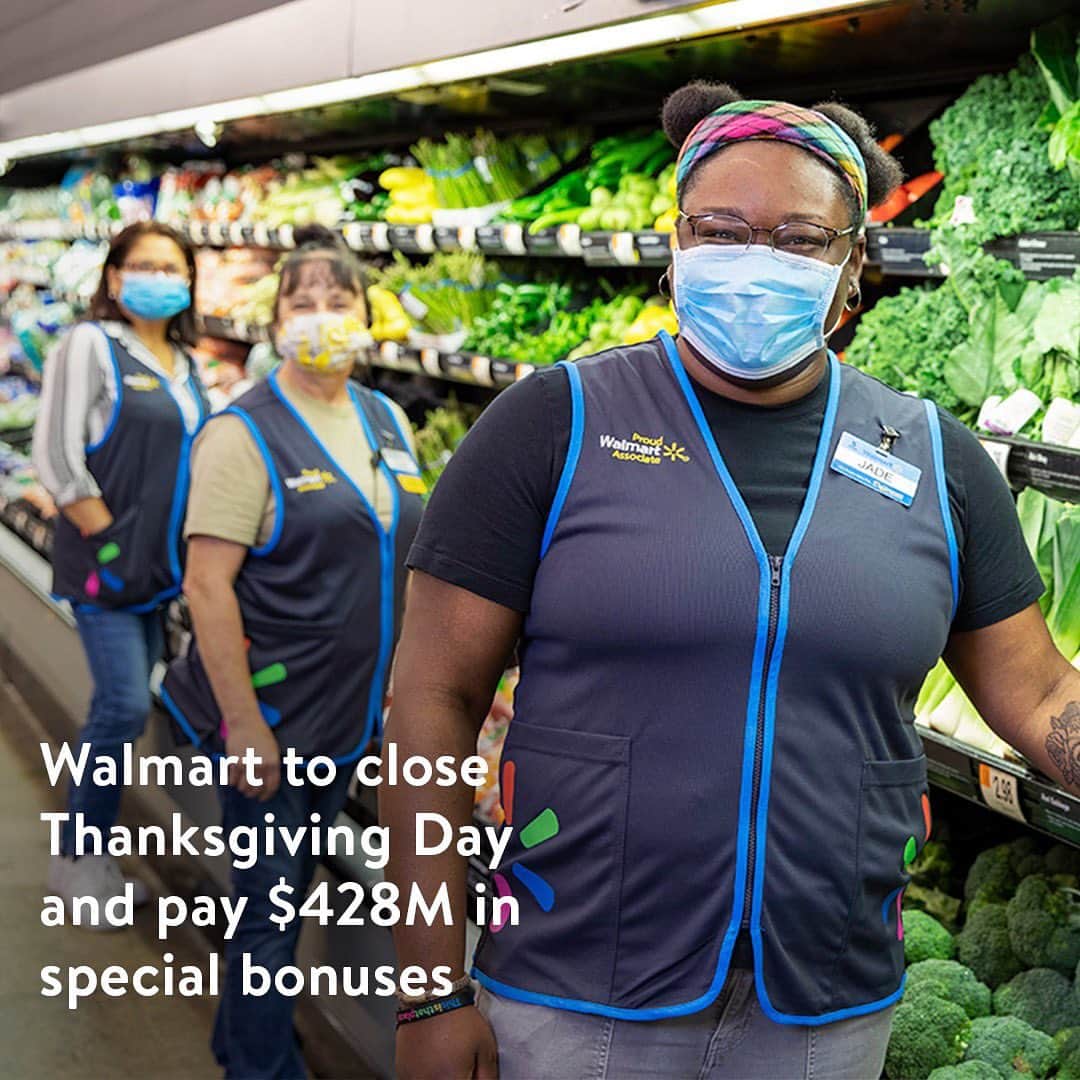 Wal-Mart Stores, Incのインスタグラム：「They take care of you and we want to take care of them. Along with special cash bonuses this quarter, we will be closing our doors on Thanksgiving Day to give our associates much-needed time with their loved ones.」