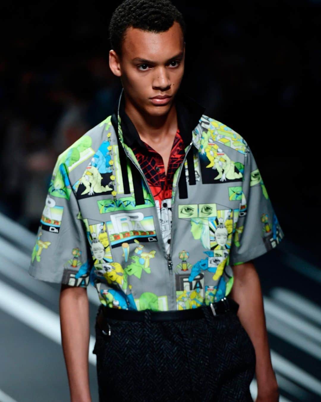 Fashion Weekのインスタグラム：「@prada's spring 2021 collection debuted digitally last week in a five-part video series, with each part created by a different visionary talent. This collection marks Miuccia Prada's last solo collection before Raf Simons joins her as co-creative directors of the fashion house. Watch the film series now on @prada's IGTV. ⁠⠀ ⁠⠀ Photo by @gettyimages from the #Prada June 2017 #MFW Menswear presentation」
