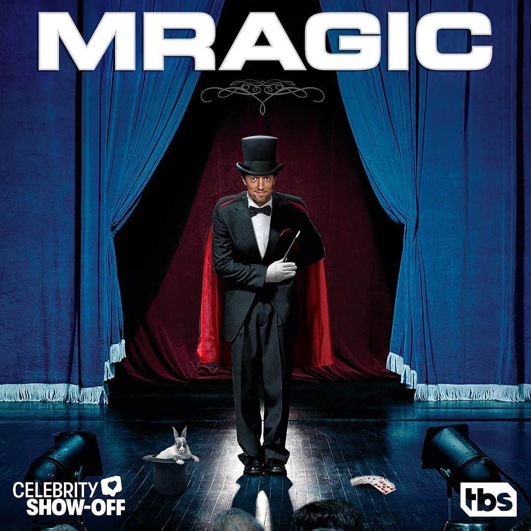 ジェイソン・ムラーズのインスタグラム：「Tonight is gonna be magic magic and so fantastic • @celebshowoff ✨w special guest, magic human @justinwillman • tonight at 10/9c on @tbsnetwork」