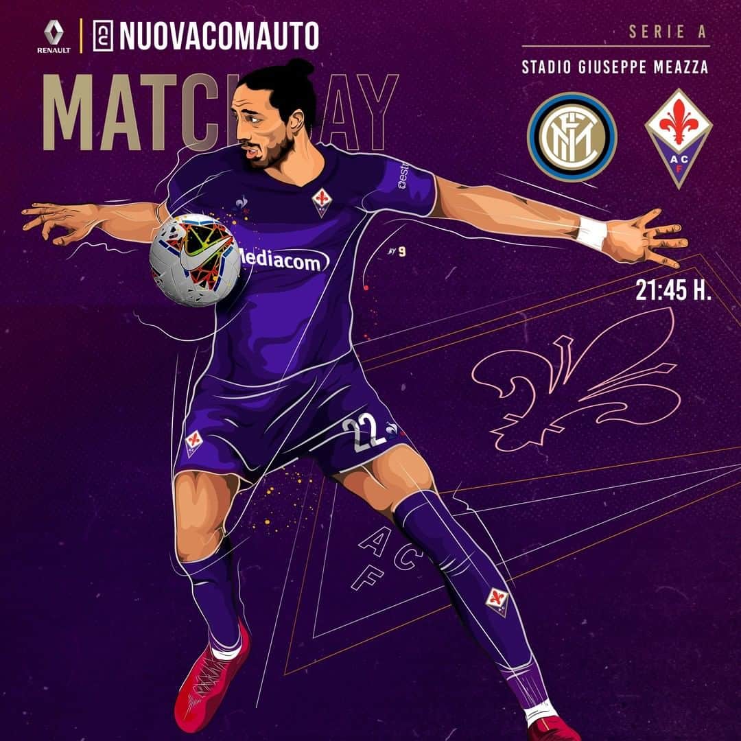 ACFフィオレンティーナさんのインスタグラム写真 - (ACFフィオレンティーナInstagram)「⚜️ MATCH DAY ⚜️  🤩 ARE YOU READY? 💪 🆚 INTER ⏰ 21:45 CEST 🏟 Stadio San Siro - Meazza  #ViolaArt by @el_falso9 🎨  Powered by @nuovacomauto  #ForzaViola 💜 #Fiorentina #InterFiorentina #ACFFiorentina #SerieA @inter @martincaceres_7」7月22日 16時00分 - acffiorentina