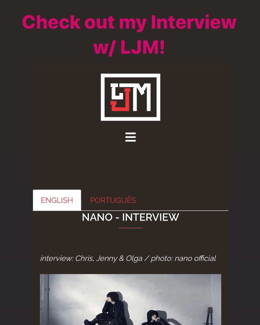 ナノさんのインスタグラム写真 - (ナノInstagram)「Check out my interview with Live Music Japan! Available in English and Portugues!  http://livejapanmusic.com/nano-interview/」7月22日 8時17分 - nanonano_me