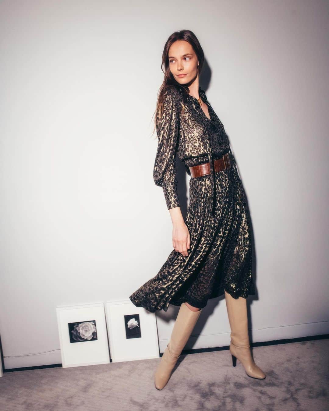 Saks Fifth Avenueのインスタグラム：「That new @ysl. It's the silk metallic leopard print midi dress you'll get complimented on all the time.」