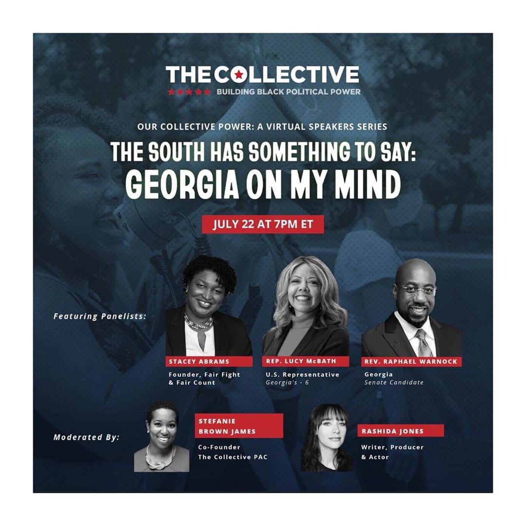 ラシダ・ジョーンズさんのインスタグラム写真 - (ラシダ・ジョーンズInstagram)「Join me tomorrow with this fantastic group!  We will be discussing voting, this crucial cultural moment, and the "state of Georgia" in the state of Georgia as we move towards a critical election in November. Link in bio. @collectivepac @staceyabrams @replucymcbath @raphaelwarnock @stefbrownjames」7月22日 9時16分 - rashidajones