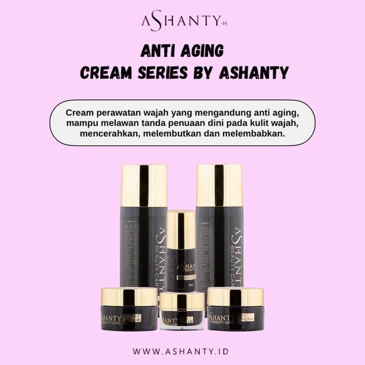ASHANTY BEAUTY CREAM OFFICIALのインスタグラム：「Ladies, pastikan kamu memberikan perawatan yang tepat untuk kulit wajahmu 🖤  Anti Aging Cream Series by Ashanty bermanfaat untuk mencerahkan kulit wajah, melembutkan, melembabkan, mengencangkan dan melawan tanda penuaan dini pada kulit wajah seperti kerutan, flek hitam, garis halus dan mengecilkan pori - pori pada wajah. Sehingga kulit wajah menjadi lebih sehat, cerah, berseri, berkilau dan awet muda tentunya ✨  Pesan sekarang juga yuuk dan dapatkan hasil kulit idaman dengan rutin menggunakan perawatan wajah dari @ashantyid ✨  _____________________________ Informasi dan pemesanan  Ashanty Beauty Cream Chat Via WA : WA: 081293823950 WA: 087778489900 WA: 085781140354 WA: 081287388885 ⚡️ Fast Respons Click Link On Bio Instagram @ashantyid ❣️ ______________________________ #ashantybeautycream #creamashanty #skincareashanty #skincare #skincareartis #skincarelokal #creamwajah #creamperawatanwajah #obatjerawat #jerawat #kosmetik #krimwajah #creamwajah #whiteningcream #ashantyid #ashanty #ahha #kepastian #aurelhermansyah」