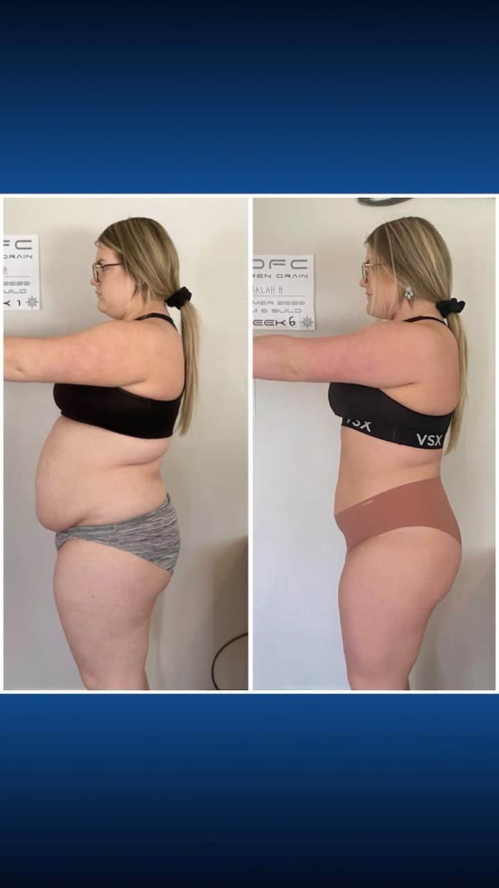 Lauren Drain Kaganのインスタグラム：「Halah  @halah_jade in her own words: “This challenge not only helped me get out of a rut I was stuck in, but helped me develop a healthy lifestyle change that was much needed!! I gave birth to my son in June 2019 and made excuses for a whole year as to why I hadn't lost the "baby" weight. When the gyms started opening back up, I continued going but wasn't seeing the results I desired. That's when I realized I needed a structured plan and extra motivation to get those results. Lauren has been so amazing with adjusting my macros for optimum results and the workouts have been so rewarding. The Facebook support group was the perfect way to connect everyone and uplift and support each other! I've always had a problem with the domino effect of poor eating and Lauren helped me stay on track and not get out of control. I am so happy with the results I achieved and can't wait to continue my fitness journey with these awesome stepping stones into a healthy lifestyle!! Thank you so much Lauren for not only this challenge, but for a whole new mindset.” She also took home $1,000 in cash for having accomplished this amazing transformation. Join my next 6 Week Challenge starting July 26th. Get all the info via the link in my bio💪🏽 Spots are almost gone so get yours while you still can🙈 What are you waiting for? If you are hesitant just look over the testimonials on my website or drop me an email with your questions. I’ve now helped over 25,000 clients over the last 5 years and will be doing this program along side everyone to hit my personal 2020 postpartum goals. #weightloss #weightlossjourney #diet #dietplan #workout #athomeworkout #fitmom #fitness」