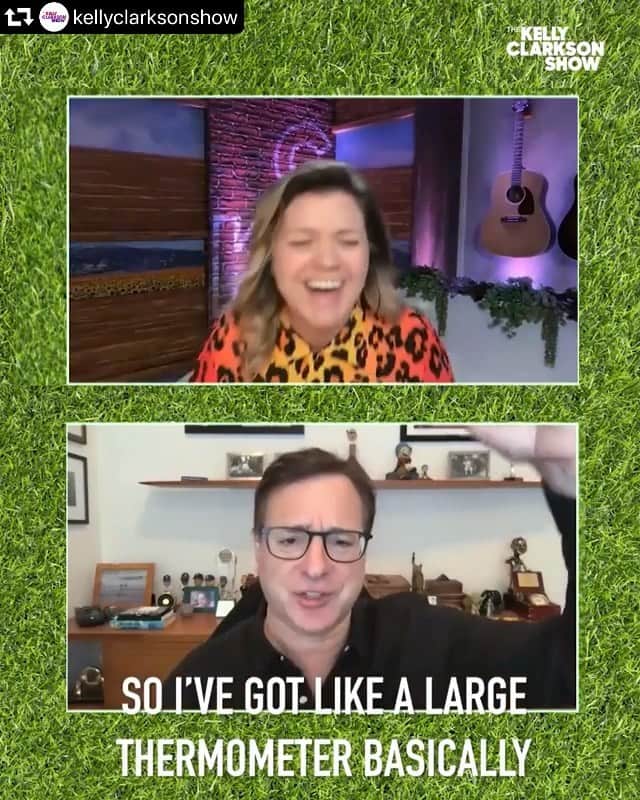 ボブ・サゲットのインスタグラム：「repost @kellyclarksonshow ・・・ "The guy is a collector" @johnstamos 😆 What item would YOU have taken from the #FullerHouse set? #LinkinBio for more behind-the-scenes tales with @bobsaget!」