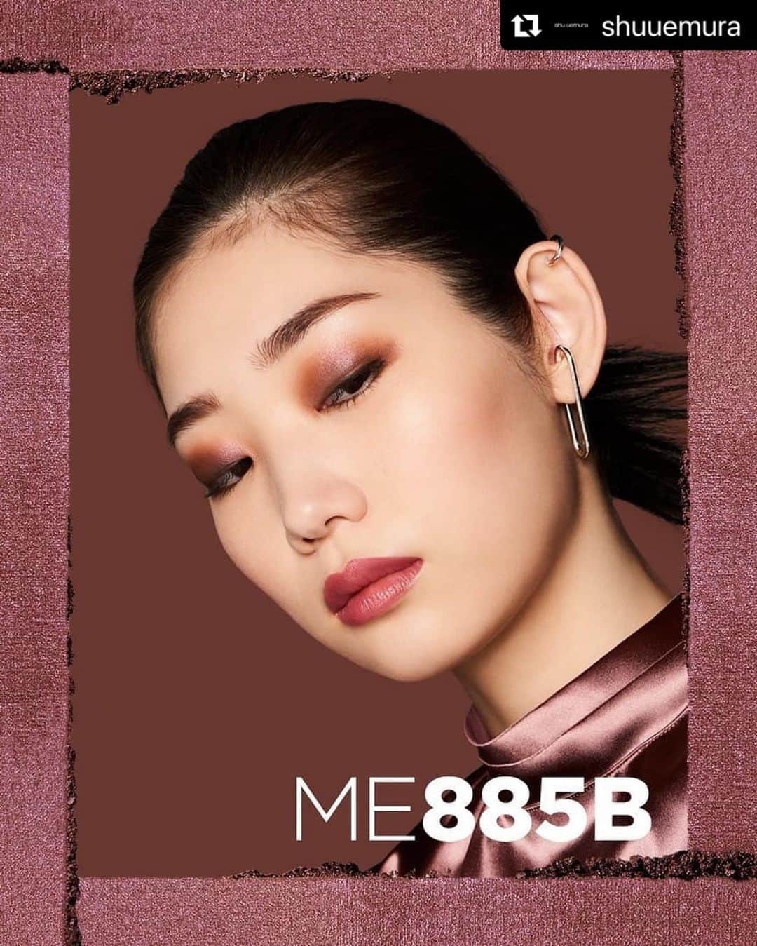 江原杏樹のインスタグラム：「#Repost @shuuemura with @make_repost ・・・ celebrate your uniqueness with the shade that is you. shu uemura international artistic director uchiide created this look using pressed eye shadow ME885. #shuuemura #shuartistry #pressedeyeshadow」