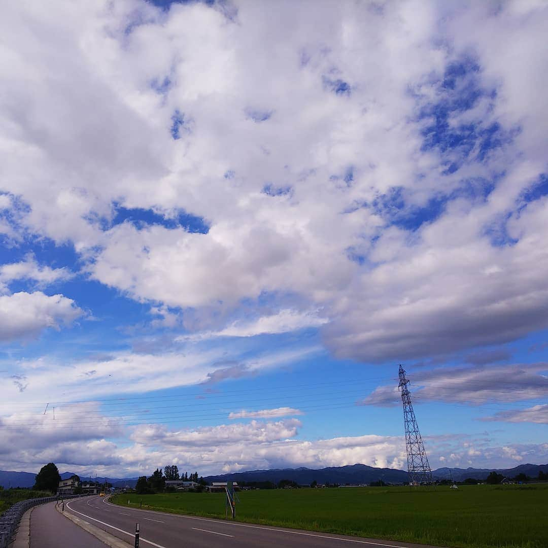 みながわゆみさんのインスタグラム写真 - (みながわゆみInstagram)「#イマソラ #いまそら #青空 #くも #雲 #出勤途中に #仕事頑張ろう #のどかな風景」7月22日 15時26分 - nama.09.19