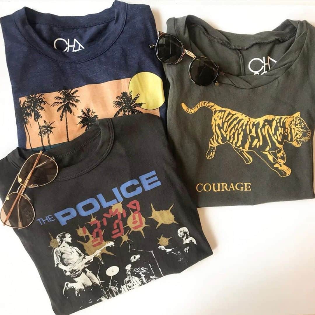 のインスタグラム：「tell us your favorite graphic⤵️🖤⚡️@shopbctwo #bandtee #graphictee #thepolice #rocknroll #graphictshirt #bandtee #chaserbrand #fashioninspo #casualstyle」
